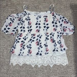 Floral off the shoulder shirt